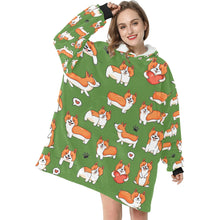 Load image into Gallery viewer, I Heart Corgis Love Blanket Hoodie for Women-7