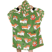 Load image into Gallery viewer, I Heart Corgis Love Blanket Hoodie for Women-8