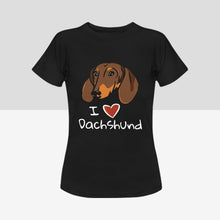 Load image into Gallery viewer, I Heart Dachshund Women&#39;s Cotton T-Shirts - 5 Colors-Apparel-Apparel, Dachshund, Shirt, T Shirt-10