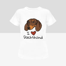 Load image into Gallery viewer, I Heart Dachshund Women&#39;s Cotton T-Shirts - 5 Colors-Apparel-Apparel, Dachshund, Shirt, T Shirt-7