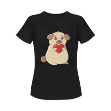 Load image into Gallery viewer, I Heart Pug Women&#39;s T-Shirt-Apparel-Apparel, Dogs, Pug, T Shirt-5