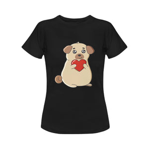 I Heart Pug Women's T-Shirt-Apparel-Apparel, Dogs, Pug, T Shirt-5