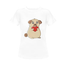 Load image into Gallery viewer, I Heart Pug Women&#39;s T-Shirt-Apparel-Apparel, Dogs, Pug, T Shirt-6
