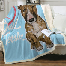 Load image into Gallery viewer, I Love a Red Bull Terrier Soft Warm Fleece Blankets - 3 Colors-Blanket-Blankets, Bull Terrier, Home Decor-10
