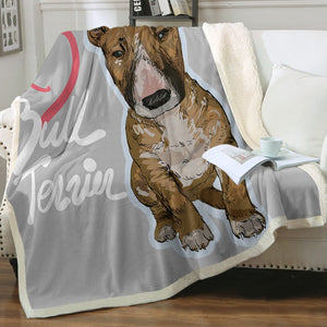 I Love a Red Bull Terrier Soft Warm Fleece Blankets - 3 Colors-Blanket-Blankets, Bull Terrier, Home Decor-Warm Gray-Small-3