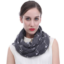 Load image into Gallery viewer, I Love Basset Hounds Infinity Loop Scarves-Accessories-Accessories, Basset Hound, Dogs, Scarf-Dark Grey-1