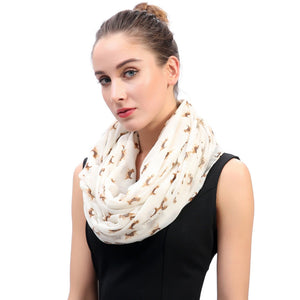 Image of a lady wearing Beagle scarf in the color Beige