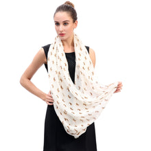 Load image into Gallery viewer, Image of a lady flaunting Beagle scarf in the color Beige
