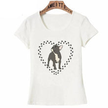 Load image into Gallery viewer, Image of a frenchie tshirt with french bulldog and heart design