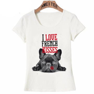 I Love Black French Bulldog Kisses Womens T Shirt 360x