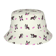 Load image into Gallery viewer, I Love Boston Terriers Bucket Hat-Hats &amp; Caps-Ivory White-One Size-25