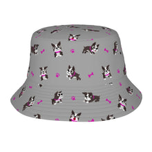 Load image into Gallery viewer, I Love Boston Terriers Bucket Hat-Hats &amp; Caps-Parisian Gray-One Size-41