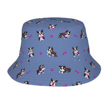 Load image into Gallery viewer, I Love Boston Terriers Bucket Hat-Hats &amp; Caps-Slate Blue-One Size-17