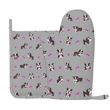 Load image into Gallery viewer, I Love Boston Terriers Oven Gloves-Kitchen Decor-Gray-One Size-9