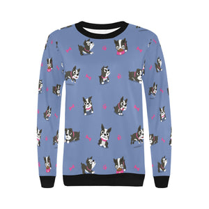 I Love Boston Terriers Women's Sweatshirt-Apparel-Apparel, Boston Terrier, Sweatshirt-12