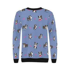 I Love Boston Terriers Women's Sweatshirt-Apparel-Apparel, Boston Terrier, Sweatshirt-13