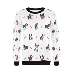 I Love Boston Terriers Women's Sweatshirt-Apparel-Apparel, Boston Terrier, Sweatshirt-3