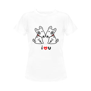 I Love Bull Terrier Women's T-Shirts - 3 Designs - 3 Colors-Apparel-Apparel, Bull Terrier, Dogs, Shirt, T Shirt-With I ❤️ U Text-White-Small-6