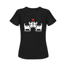 Load image into Gallery viewer, I Love Bull Terrier Women&#39;s T-Shirts - 3 Designs - 3 Colors-Apparel-Apparel, Bull Terrier, Dogs, Shirt, T Shirt-7