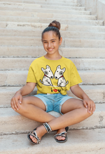 Load image into Gallery viewer, I Love Bull Terrier Women&#39;s T-Shirts - 3 Designs - 3 Colors-Apparel-Apparel, Bull Terrier, Dogs, Shirt, T Shirt-With I ❤️ U Text-Yellow-Small-1