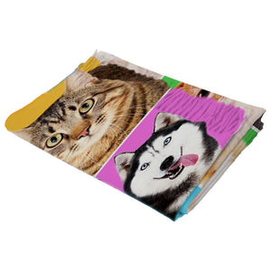 I Love Dogs & Cats Warm Winter Shawl - Husky, Golden Retriever & CatsAccessories