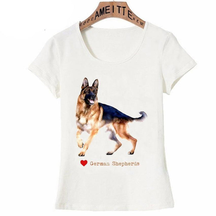 I Love German Shepherds Womens T ShirtApparel