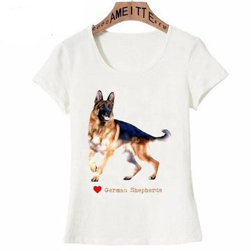 I Love German Shepherds Womens T ShirtApparelWhiteL