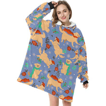Load image into Gallery viewer, I Love Labradors and Christmas Blanket Hoodie for Women-Apparel-Apparel, Blankets-11