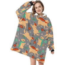 Load image into Gallery viewer, I Love Labradors and Christmas Blanket Hoodie for Women-Apparel-Apparel, Blankets-10