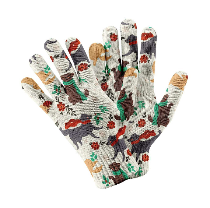 I Love Labradors and Christmas Touch Screen Gloves-Accessories-Accessories, Black Labrador, Chocolate Labrador, Dog Dad Gifts, Dog Mom Gifts, Gloves, Labrador-White-1