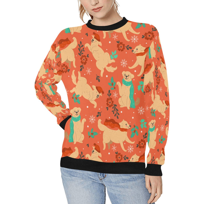 I Love Labradors and Christmas Women's Sweatshirt-Apparel-Apparel, Labrador, Sweatshirt-OrangeRed1-XS-1