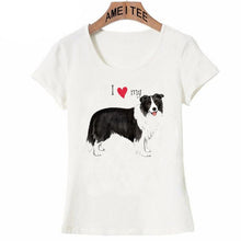 Load image into Gallery viewer, I Love My Border Collie Womens T ShirtApparel