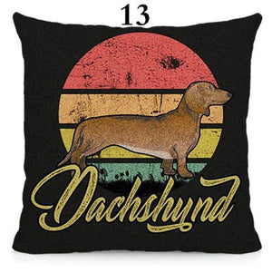 I Love My Dachshund Throw Pillows - 16 Designs-Cushion Cover-Dachshund, Home Decor, Pillows-Small-13 - Dachshund with Sunset-14