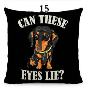 I Love My Dachshund Throw Pillows - 16 Designs-Cushion Cover-Dachshund, Home Decor, Pillows-Small-15 - Can These Eyes Lie?-16