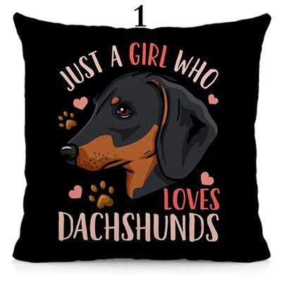I Love My Dachshund Throw Pillows - 16 Designs-Cushion Cover-Dachshund, Home Decor, Pillows-Small-1 - Just a Girl Who Loves Dachshunds-2