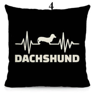 I Love My Dachshund Throw Pillows - 16 Designs-Cushion Cover-Dachshund, Home Decor, Pillows-Small-4 - Dachshund Heartbeat-5