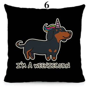 I Love My Dachshund Throw Pillows - 16 Designs-Cushion Cover-Dachshund, Home Decor, Pillows-Small-6 - I'm A Weeniecorn-7
