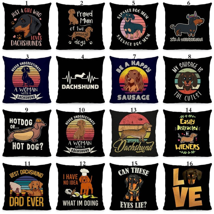 I Love my Dachshund Cushion Covers-Cushion Cover-Cushion Cover, Dachshund, Dogs, Home Decor-1
