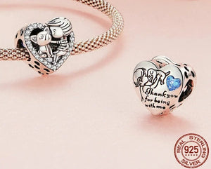 I Love My Frenchie and My Son Silver Charm Bead-ECC2434-2