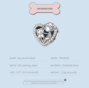 I Love My Frenchie and My Son Silver Charm Bead-ECC2434-3