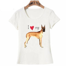 Load image into Gallery viewer, I Love My Great Dane Womens T ShirtApparel