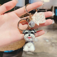 Load image into Gallery viewer, Image of a super-cute Schnauzer keychain in 3D Schnauzer design