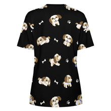 Load image into Gallery viewer, I Love My Shih Tzu All Over Print Women&#39;s Cotton T-Shirt - 4 Colors-Apparel-Apparel, Shih Tzu, Shirt, T Shirt-6