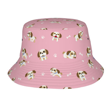 I Love My Shih Tzu Bucket Hat Light Pink One Size 360x