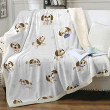 Load image into Gallery viewer, I Love My Shih Tzu Soft Warm Fleece Blanket - 4 Colors-Blanket-Blankets, Home Decor, Shih Tzu-Ivory-Small-2