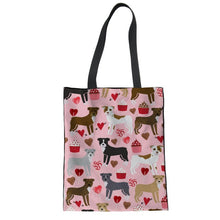 Load image into Gallery viewer, I Love Pit Bulls Canvas Tote Handbag-Accessories-Accessories, American Pit Bull Terrier, Bags, Dogs-2