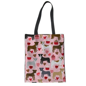 I Love Pit Bulls Canvas Tote Handbag-Accessories-Accessories, American Pit Bull Terrier, Bags, Dogs-2