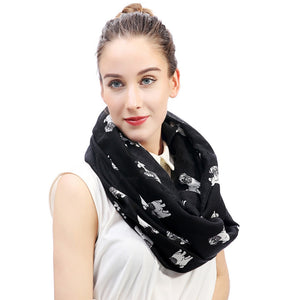 I Love Pugs Infinity Loop Scarves-Accessories-Accessories, Dogs, Pug, Scarf-5