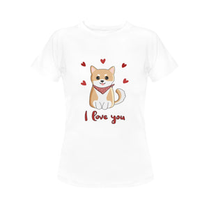 I Love Shiba Inu Women's T-Shirt-Apparel-Apparel, Dogs, Shiba Inu, T Shirt-5