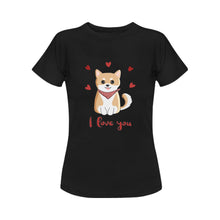 Load image into Gallery viewer, I Love Shiba Inu Women&#39;s T-Shirt-Apparel-Apparel, Dogs, Shiba Inu, T Shirt-6